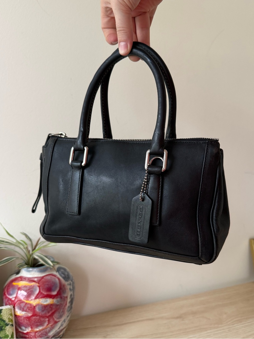 Y2K Coach Vintage Bonnie Legacy mini Classic Black Leather Satchel Handbag